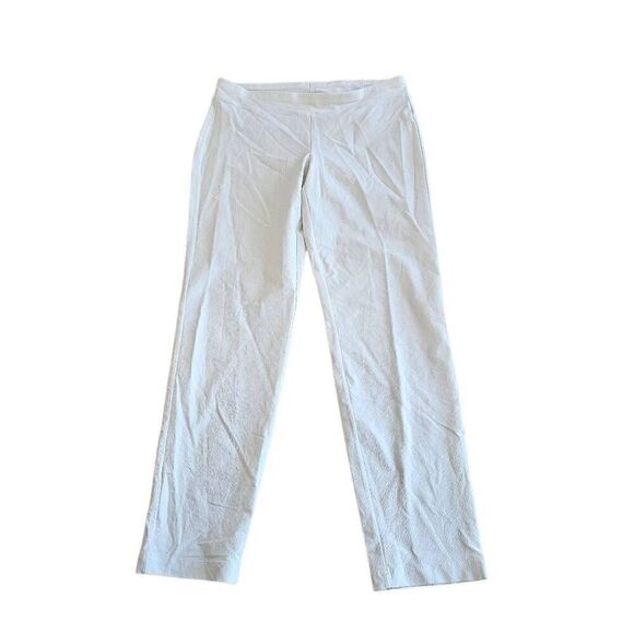 Eileen fisher womens Sz M white stretch pullon pants - Picture 1 of 7